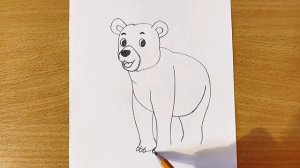 Как Нарисовать Белого Медвежонка На Льду | Как нарисовать мишку Карандашом