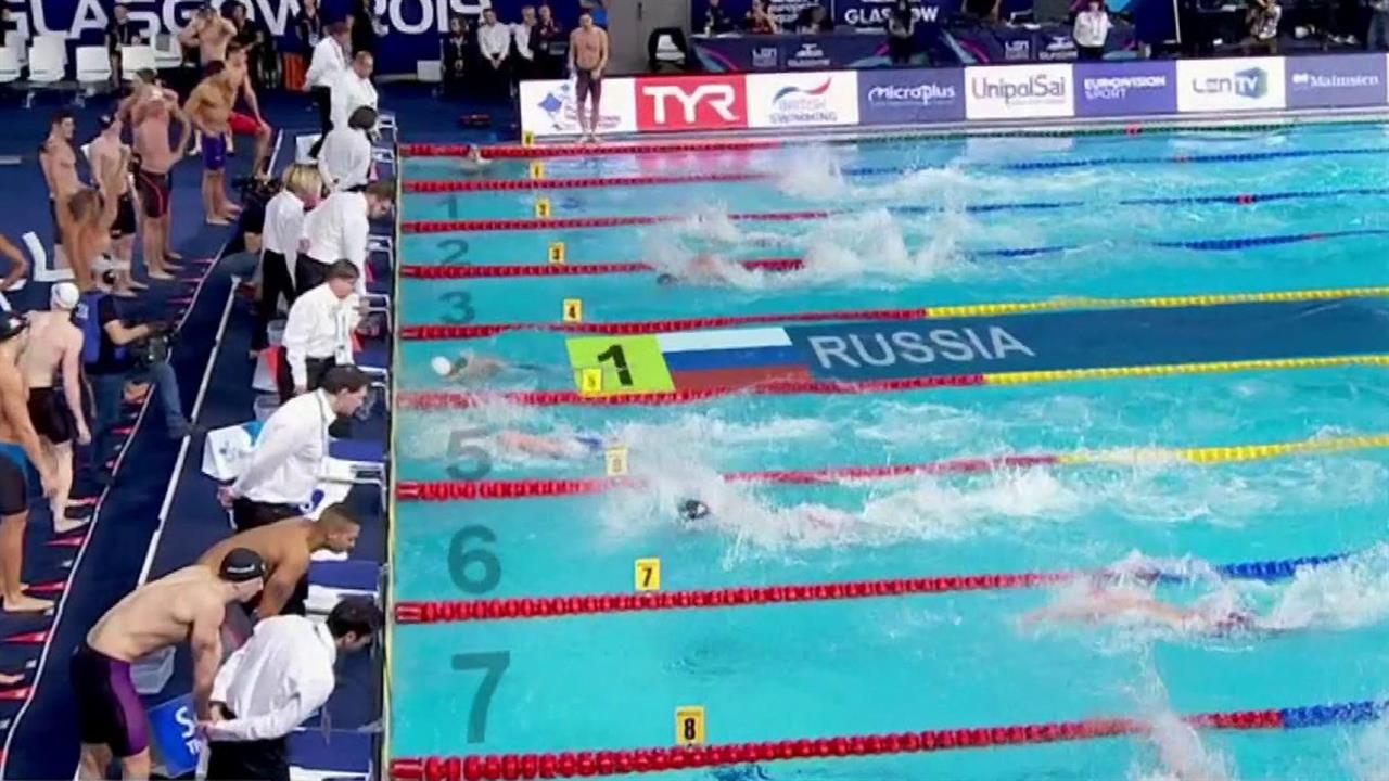 На чемпионате Европы по плаванию россияне завоевал...стафете кролем и на дистанции 50 метров брассом