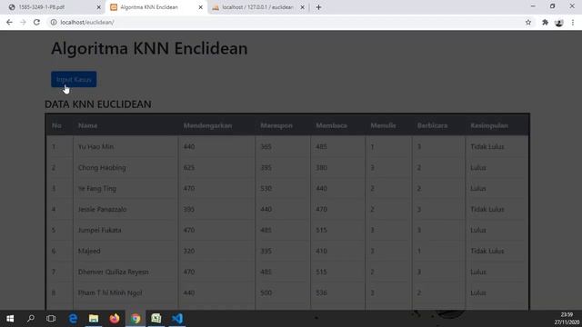 Algoritma K-Nearest Neighbor Metode Euclidean Distance Menggunakan Bahasa Pemrograman PHP смотреть онлайн