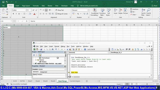 04_22.0717_EXCEL VBA & MACROS_0022_EntireColumns, UsedRange, CurrentRegion, WholeSheet Selection смотреть онлайн
