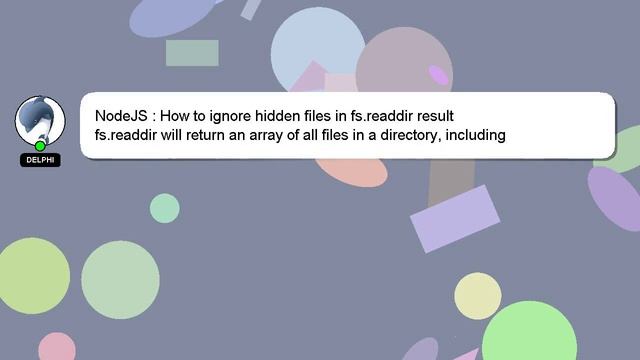 NodeJS : How to ignore hidden files in fs.readdir result смотреть онлайн