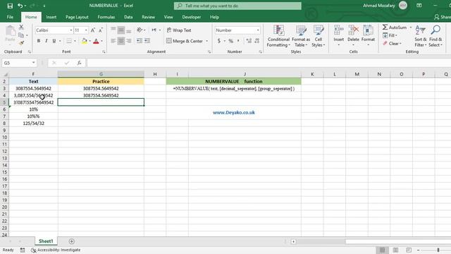 NUMBERVALUE function in Excel смотреть онлайн