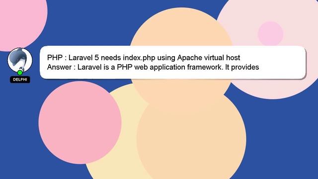 PHP : Laravel 5 needs index.php using Apache virtual host смотреть онлайн