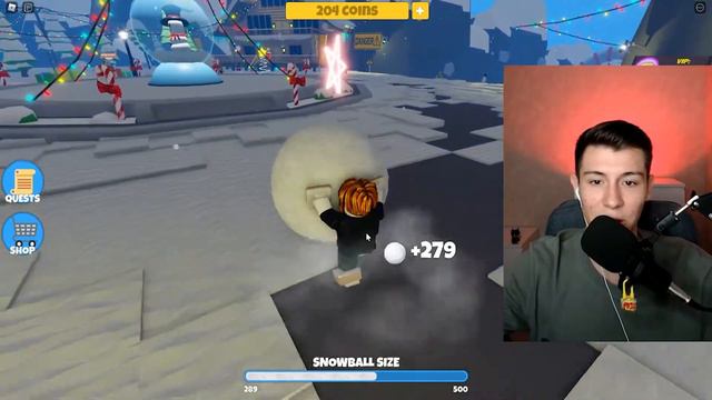 СДЕЛАЛ ГИГАНТСКИЙ СНЕЖНЫЙ КОМ И ПРОЕХАЛ 999 999 999 КМ! ROBLOX Snowballer смотреть онлайн