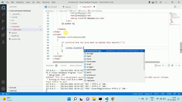 8 Delete Query Python Flask using Sqlite смотреть онлайн