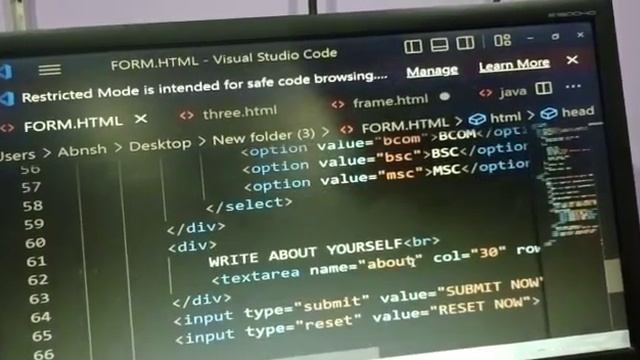 form coding on visual studio ❤️#codeeditor #coding #codingstyle #java #visualcode #youcode смотреть онлайн