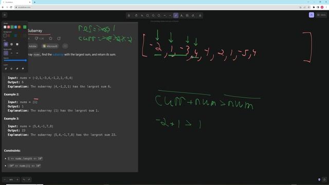 Maximum Subarray - Blind 75 Problem 14 - TypeScript смотреть онлайн