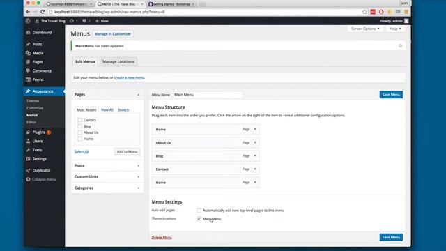 Building a WordPress Theme with Bootstrap from scratch - Adding a Menu смотреть онлайн