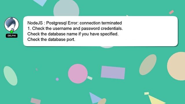 NodeJS : Postgresql Error: connection terminated смотреть онлайн