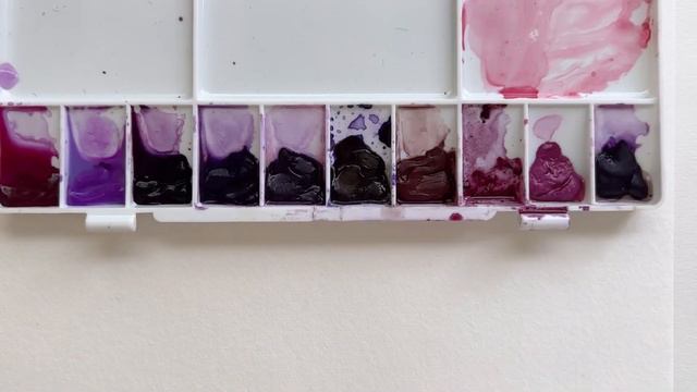 Watercolor palette ideas for "Shades of Purple" Holbein, Sennelier, and Cotman. смотреть онлайн