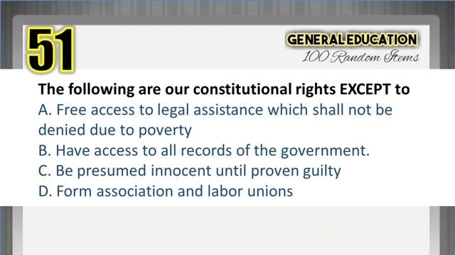 General Education Part 3 - 100 Items | LET Reviewer 2021