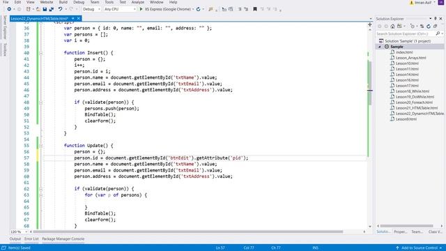 Lesson 26: Update record in Javascript using array (URDU/HINDI) - Part 5 смотреть онлайн