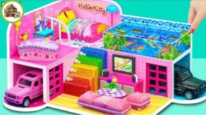 Удивительный розовый домик с аквариумом и распаковывайте набор кошкин дом.…