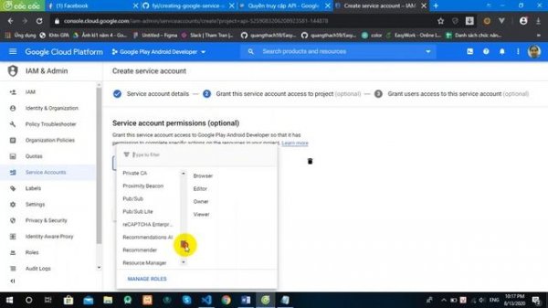 1. Create Google Service Account and download JSON key