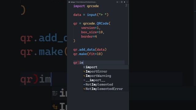 Генератор QR-кодов на Python #shrots #python смотреть онлайн