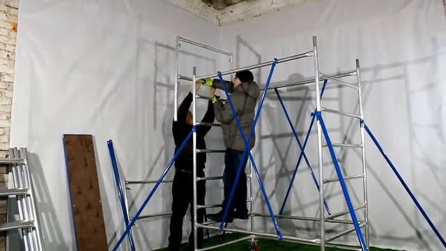 Монтаж алюминиевой передвижной сборно-разборной вышки тура ВРПА 03 смотреть онлайн