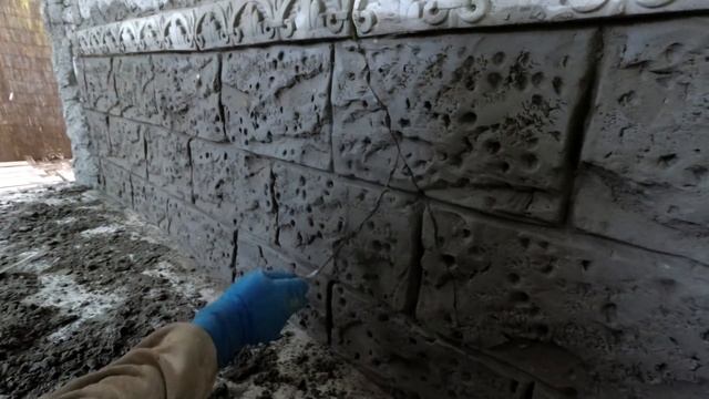 Как сделать ЗАБОР без кирпича из арт бетона,оформленный декоративной штукатуркой под камень. смотреть онлайн