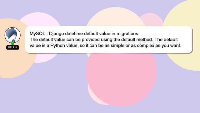 MySQL : Django datetime default value in migrations смотреть онлайн