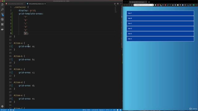 48 Positioning Grid Items using areas смотреть онлайн
