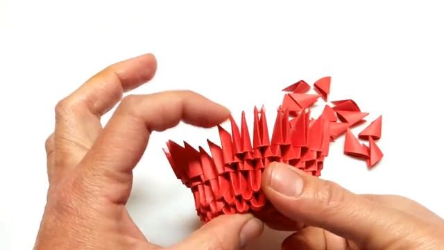 CESTA ORIGAMI 3D con ARCO en forma de CORAZÓN/PASO A PASO. смотреть онлайн