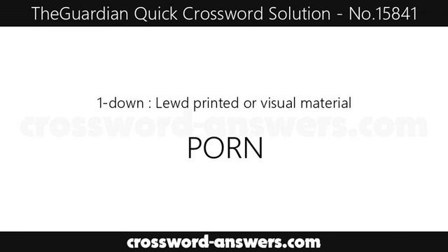 The Guardian Quick Crossword Answers for #15841 смотреть онлайн