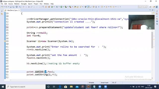 update query using PreparedStatement in jdbc in java смотреть онлайн