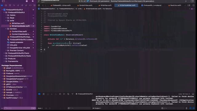 Firebase with SwiftUI - Write data to realtime database смотреть онлайн