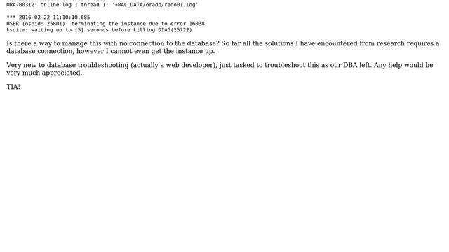 Databases: Cannot startup Oracle due to ORA-15041 смотреть онлайн