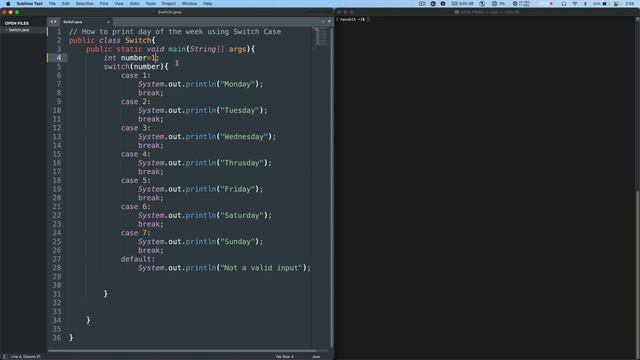 How to print day of the week using Switch Case (Java Practical) смотреть онлайн