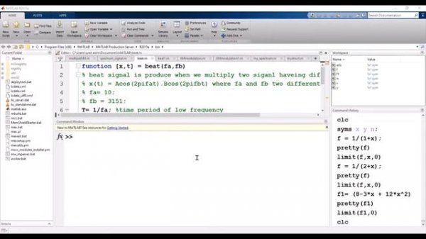 Symbolic math toolbox in MATLAB LECTURE 7