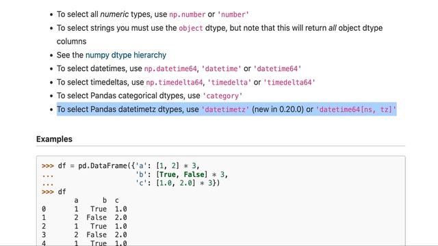 Pandas Select Dtypes method смотреть онлайн