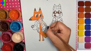 Лекс и Плу Космические таксисты из мультика. Раскраска для детей