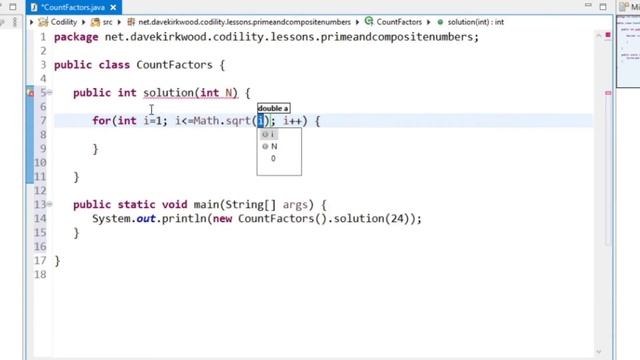 Codility CountFactors Java solution смотреть онлайн