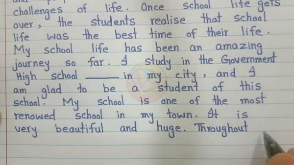 Essay on My School Life in English | My school life essay