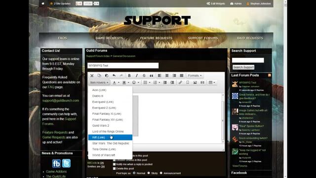Guild Launch WYSIWYG Editor смотреть онлайн