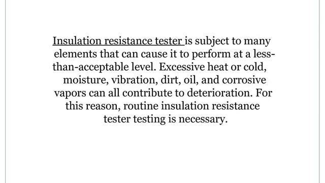 Insulation Resistance Tester смотреть онлайн