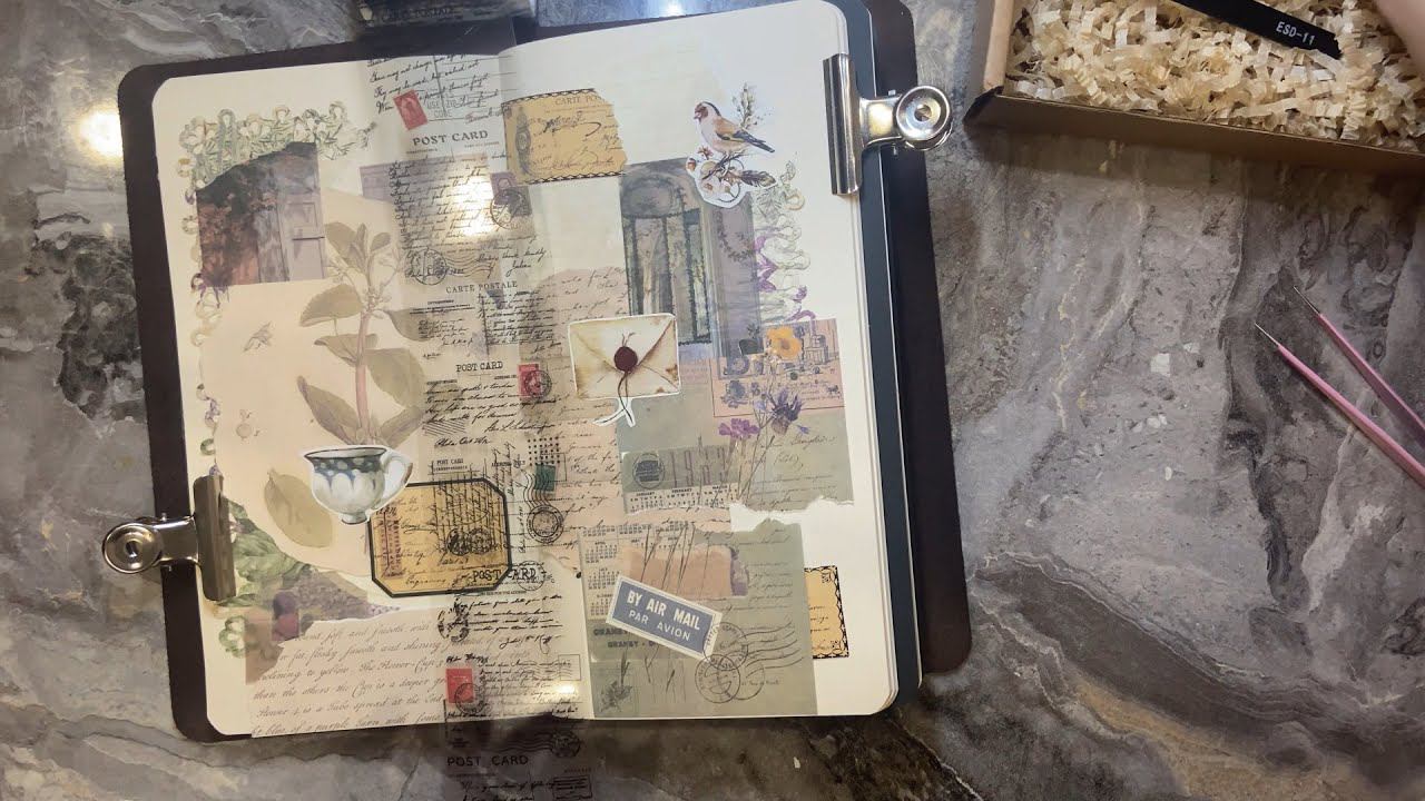 | ASMR | Journaling | No Talking | Vintage Journal Decoration | Relaxation 6