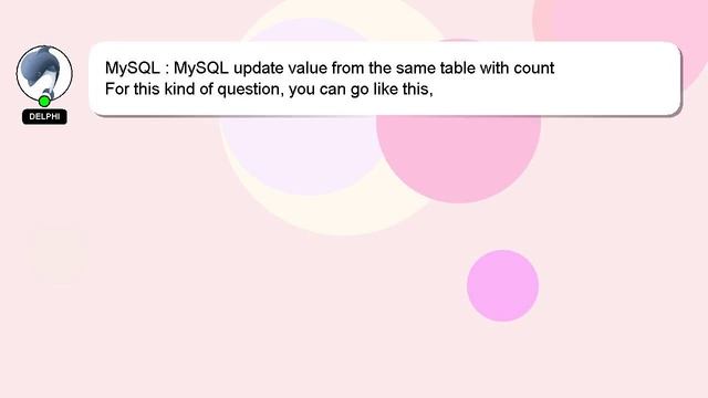MySQL : MySQL update value from the same table with count смотреть онлайн
