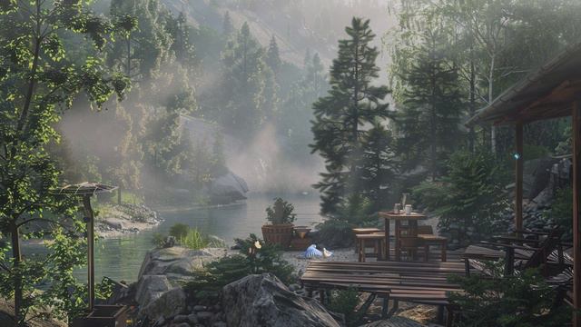 Fresh Spring Morning at Cozy Porch Ambience☕ Soft Piano Instrumental Music to Work and Sleep смотреть онлайн