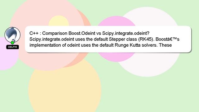 C++ : Comparison Boost.Odeint vs Scipy.integrate.odeint? смотреть онлайн