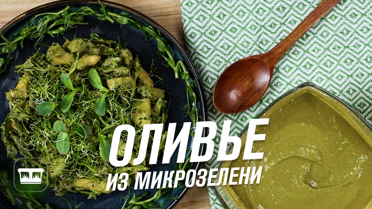 Салат оливье с микрозеленью гороха, моркови, огурца и шнитт лука. Как вырастить микрозелень дома смотреть онлайн