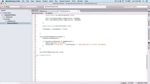 Unity Memory Game Tutorial - 7 - Finishing Our Gameplay Logic - Memory Game In Unity смотреть онлайн
