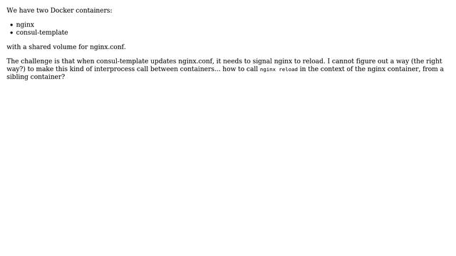 DevOps & SysAdmins: Reload nginx from another Docker container смотреть онлайн