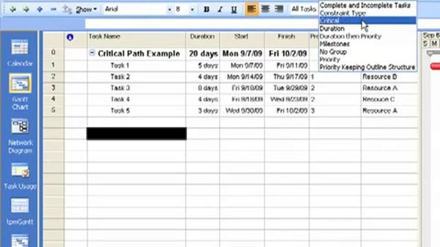 MS Project Tutorial Show the Critical Path in Microsoft Project смотреть онлайн