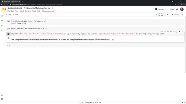 Google Colab - Printing With Markdown!