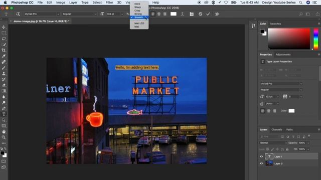 Add text on top of an image with Adobe Photoshop смотреть онлайн