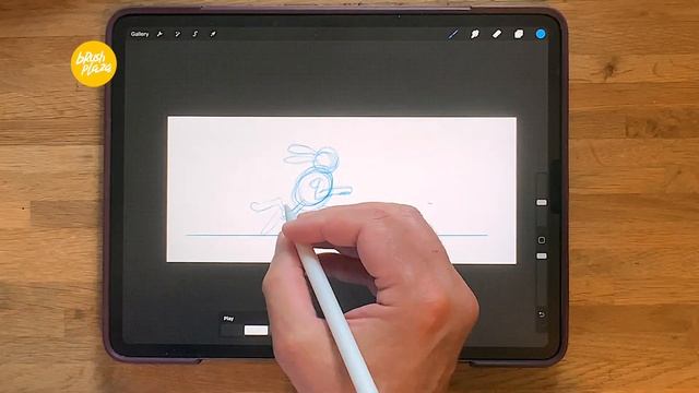 Bunny sketch animation loop in Procreate ❤️ смотреть онлайн