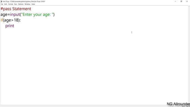 Python Pass Statement in Hindi-Tutorial#25 смотреть онлайн