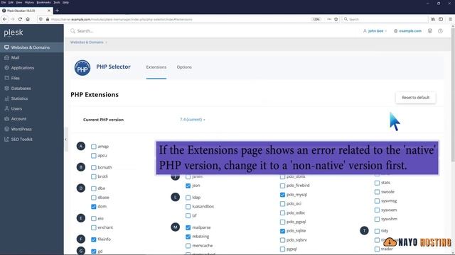 How to Enable or Disable PHP Extensions Using the CloudLinux Selector in Plesk Nayo Hosting смотреть онлайн