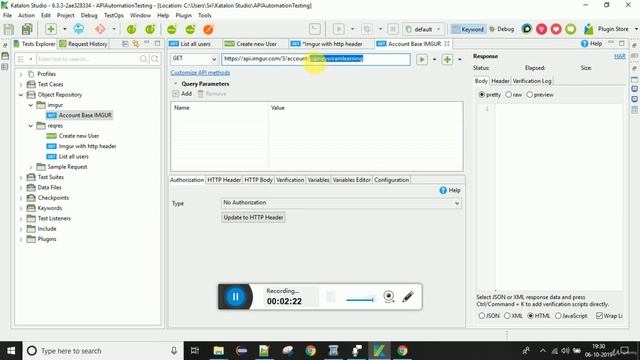 2593610 05 Creating object repository with http header Basic to Advanced RestAPI Automation tes смотреть онлайн